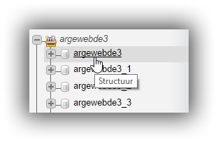 Selecteer database Selecteer database