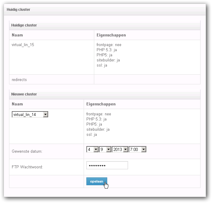 Cluster kiezen Cluster kiezen