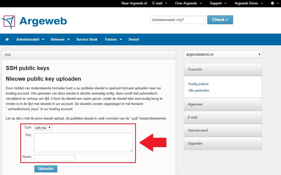SSH toegang activeren stap 11 SSH toegang activeren stap 11