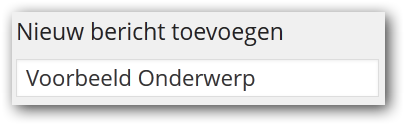 onderwerp toevoegen onderwerp toevoegen
