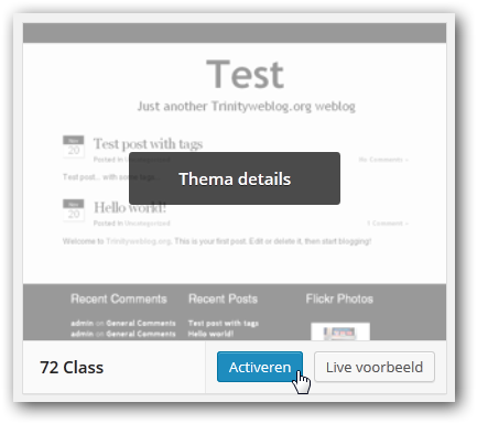 thema activeren