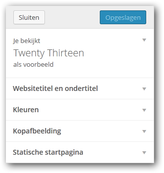 aanpassen thema aanpassen thema