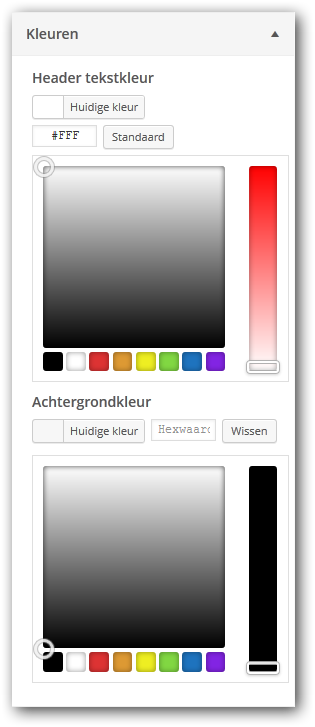 kleuren instellen