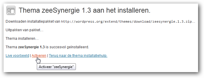 thema activeren thema activeren