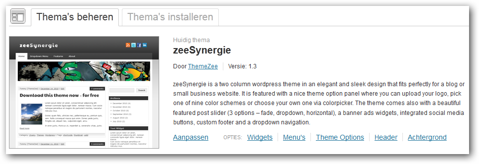 WordPress thema aanpassen WordPress thema aanpassen
