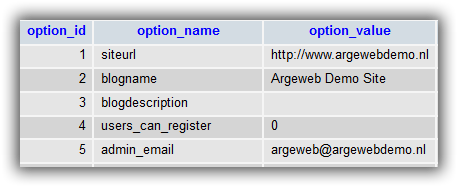 wp_options records wp_options records